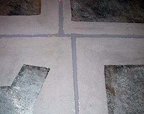 用贝尔佐纳 (Belzona) 4111(乳浆石英)修复的接缝突沿 用贝尔佐纳 (Belzona) 4111(乳浆石英)修复的接缝突沿